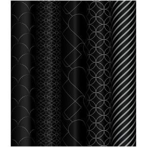 Упаковочная бумага 70х100см MESHU Pattern on black 80г/м2