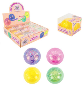 Игрушка антистресс Шар с блестками  6 см ассорти 4 цвета JOLLY JOT