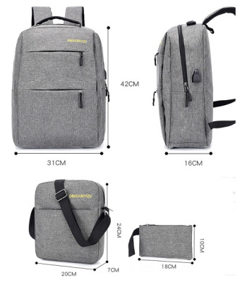 Customizable-Logo-15-6-Inch-3-Pieces-Bag-Set-Fashion-USB-Laptop-Backpack